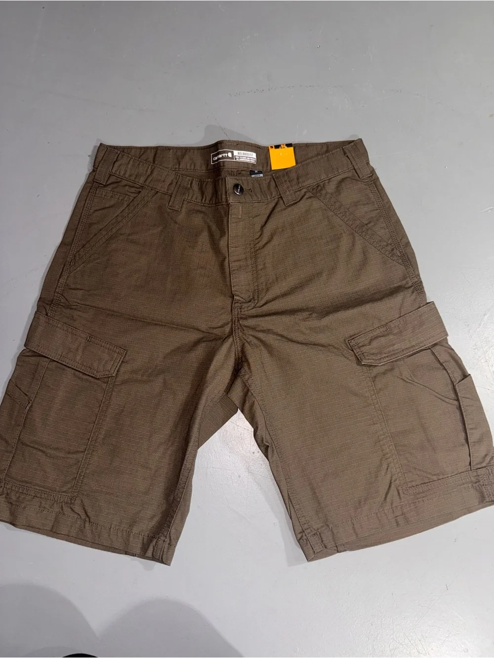 Carhartt Brown Men's Cargo Shorts - Heavy-Duty Pocketed Style
